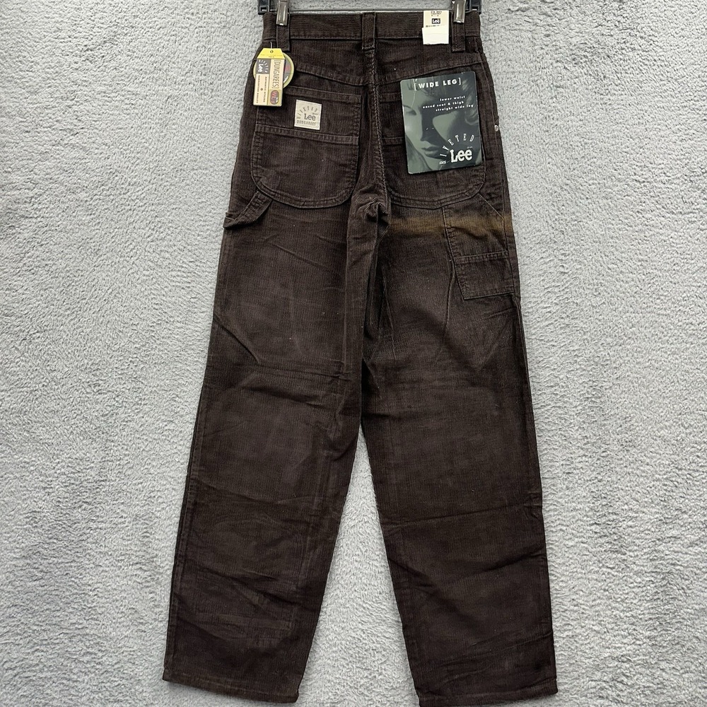 Vintage 90s Lee Riveted Corduroy Pants Made In USA Baggy Skate Wide Leg 26x32